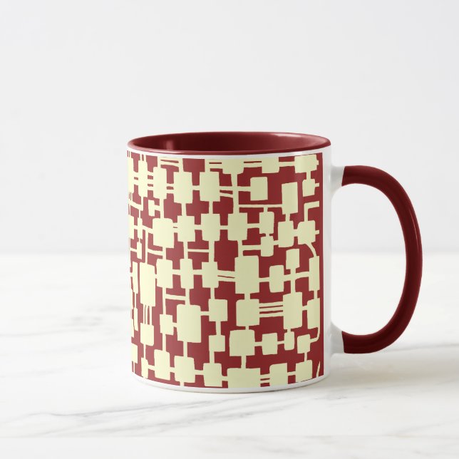 Abstract Network - Cream in Maroon 941F20 Mug (Right)