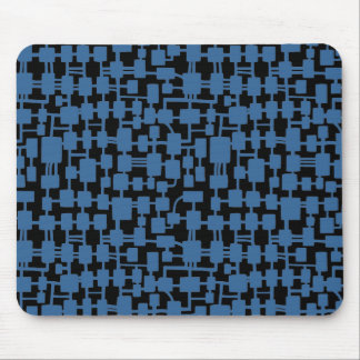 Abstract Network - Desert Blue on Black Mouse Pad