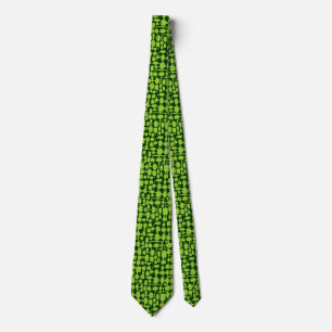 Abstract Network - Martian Green on Dark Green Tie