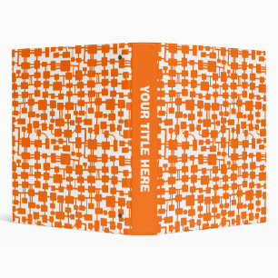 Abstract Network - Orange on White Binder