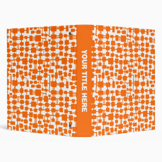 Abstract Network - Orange on White Binder