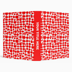 Abstract Network - Red on White Binder