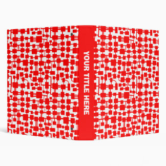 Abstract Network - Red on White Binder