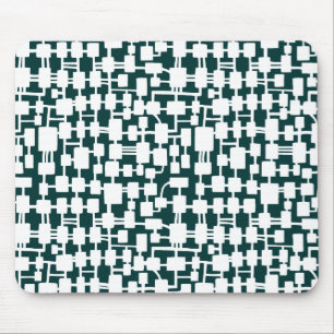 Abstract Network - White on Dark Green 003333 Mouse Pad