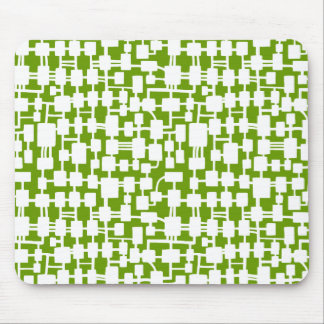 Abstract Network - White on Green 669900 Mouse Pad