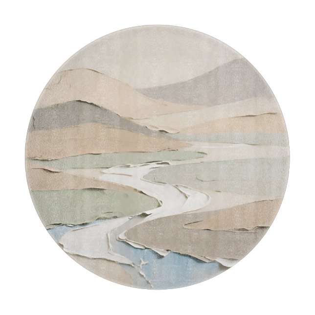 Abstract Neutral Landscape Cutting Board (Front)