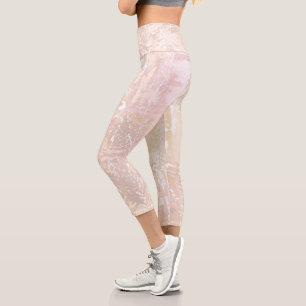 Abstract Neutral Mix Capri Leggings
