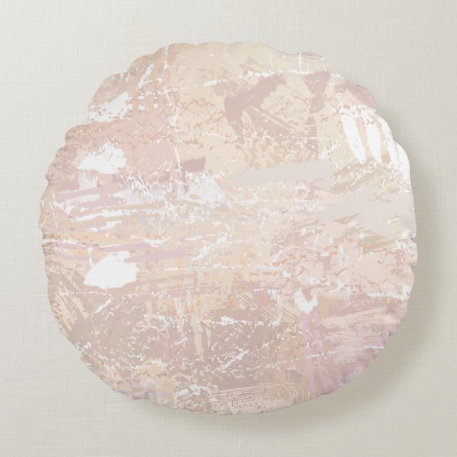 Abstract Neutral Mix Round Pillow (Front)