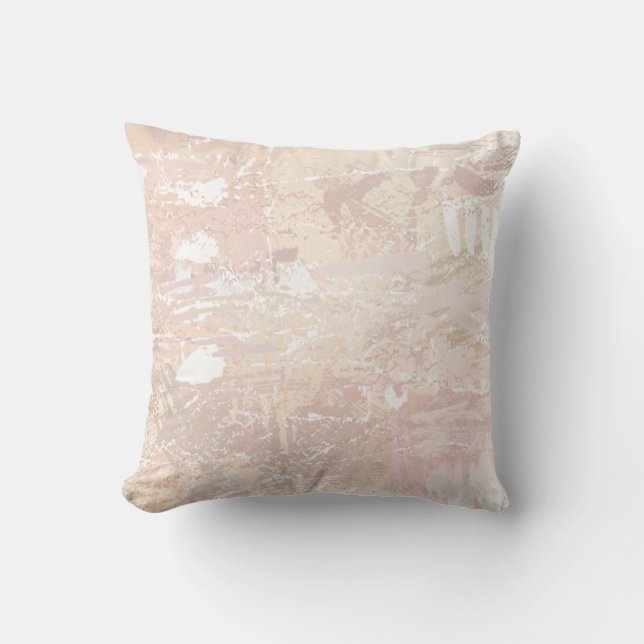 Abstract Neutral Mix Throw Pillow (Front)