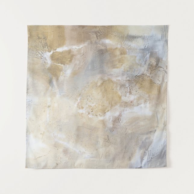 Abstract neutral painting wall art tapestry (Front)