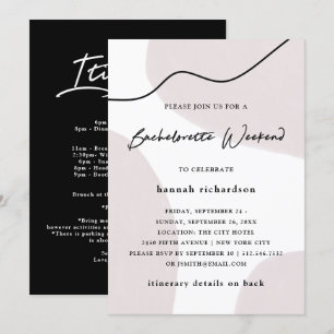 Abstract Neutral   Watercolor Bachelorette Weekend Invitation