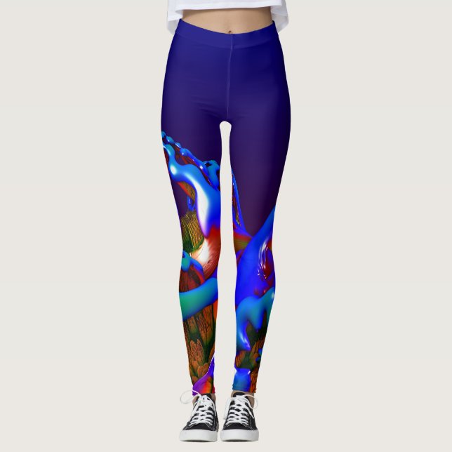 Abstract New Age Fractal Designed Leggings (Front)