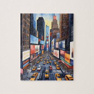Abstract New York City Busy Street Travel Jigsaw Puzzle