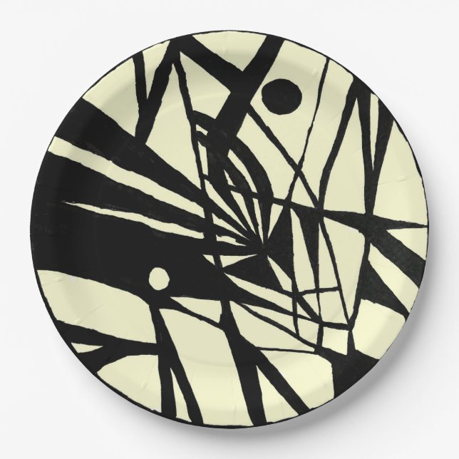 Abstract night & day paper plate (Front)