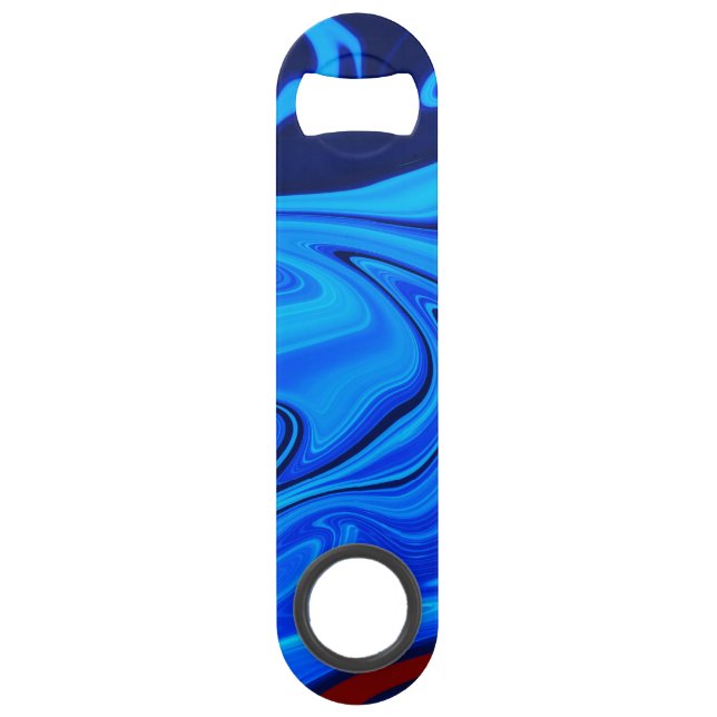 Abstract Night Waves Blue Speed Bottle Opener (Back)
