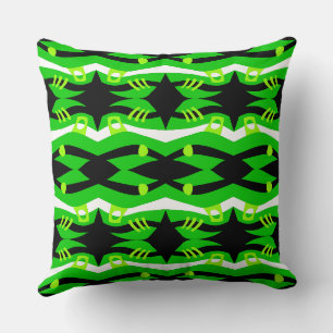 Abstract Noah’s Ark Black Green White Throw Pillow