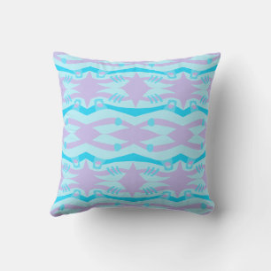 Abstract Noah's Ark Blue Lilac Throw Pillow