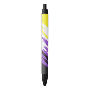 Abstract Nonbinary Pride Flag     Black Ink Pen