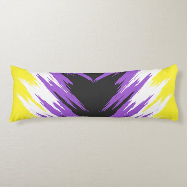 Abstract Nonbinary Pride Flag    Body Pillow (Front)