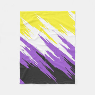 Abstract Nonbinary Pride Flag Fleece Blanket