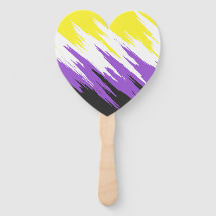 Abstract Nonbinary Pride Flag Hand Fan