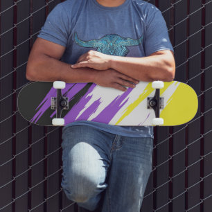 Abstract Nonbinary Pride Flag     Skateboard