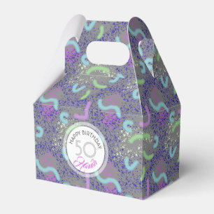 Abstract Noodle personalized 50th Birthday Favour  Favor Box