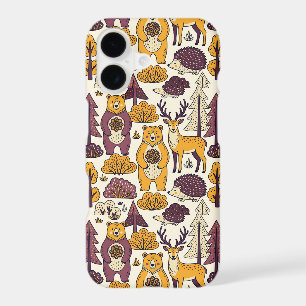 Abstract Nordic Bear Deer Hedgehog iPhone Cases