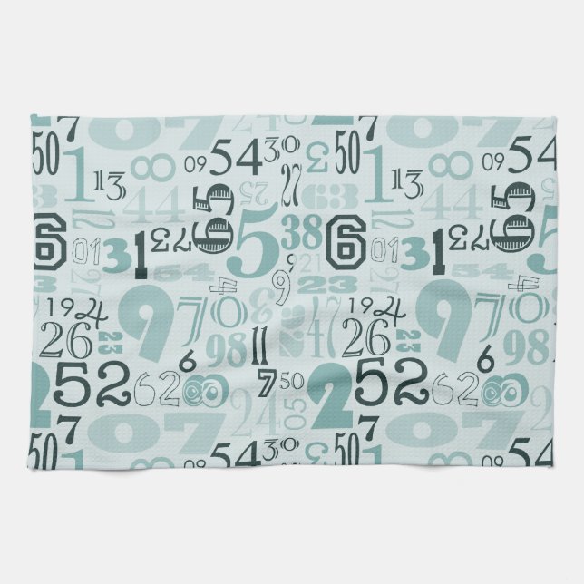 Abstract Numbers Kitchen Towel (Horizontal)