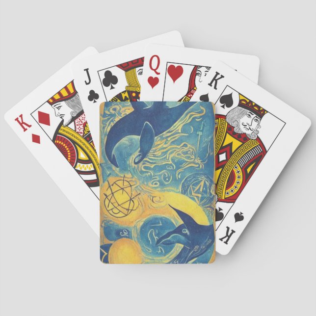abstract ocean and sun playing cards (Back)