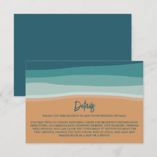 Abstract Ocean Beach Wedding Detail Enclosure Card