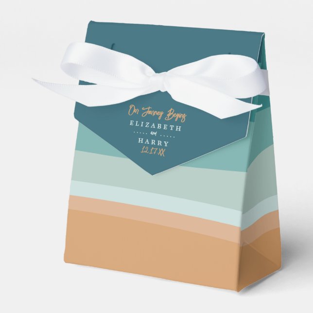 Abstract Ocean Beach Wedding Favor Box (Front Side)