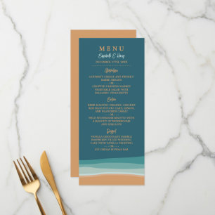Abstract Ocean Beach Wedding Menu