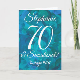 Abstract Ocean Blue Teal 70 and Sensational Card