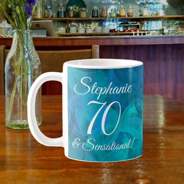 Abstract Ocean Blue Teal 70 and Sensational Coffee Mug (Creator Uploaded)