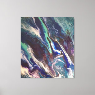 Abstract ocean colours in a marbled canvas print. print