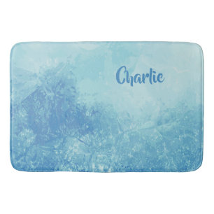 Abstract Ocean custom name bath mats
