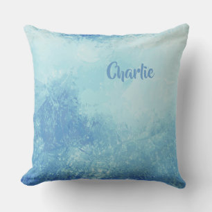 Abstract Ocean custom name throw pillows