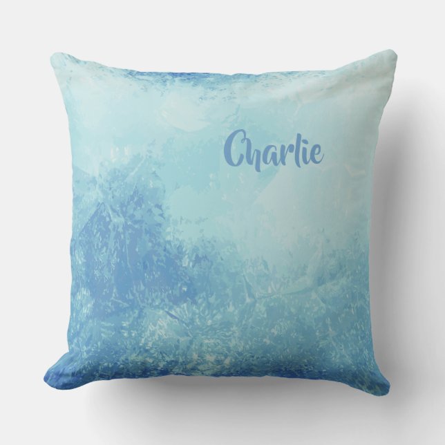 Abstract Ocean custom name throw pillows (Front)