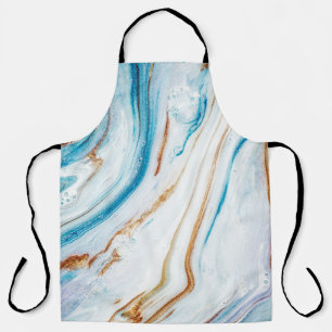 Abstract Ocean Luxury Marble Swirls Apron