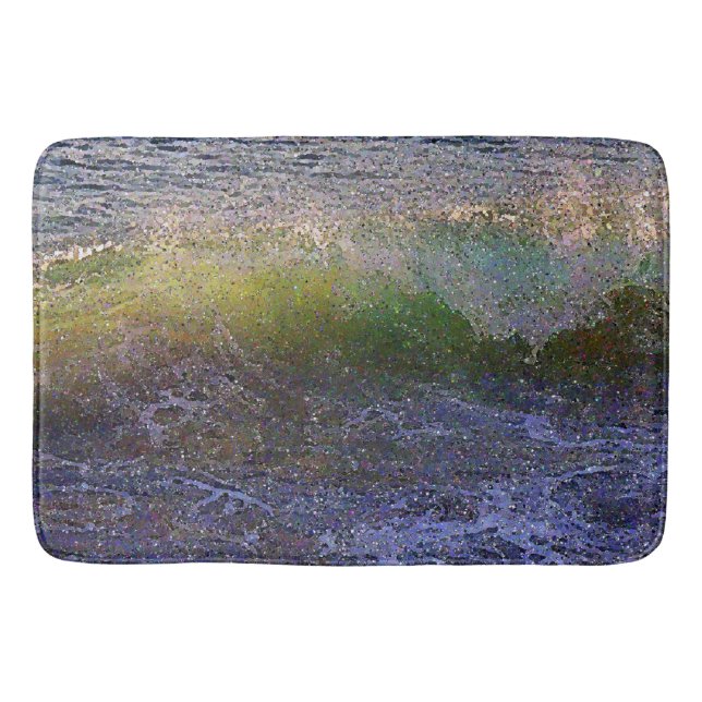 Abstract Ocean Wave Bath Mat (Front)