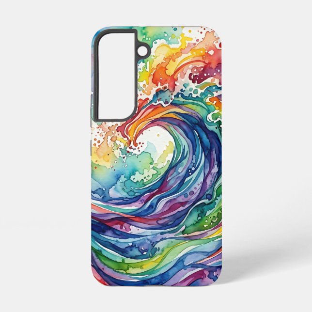 Abstract Ocean Wave Rainbow Samsung Cases (Back)