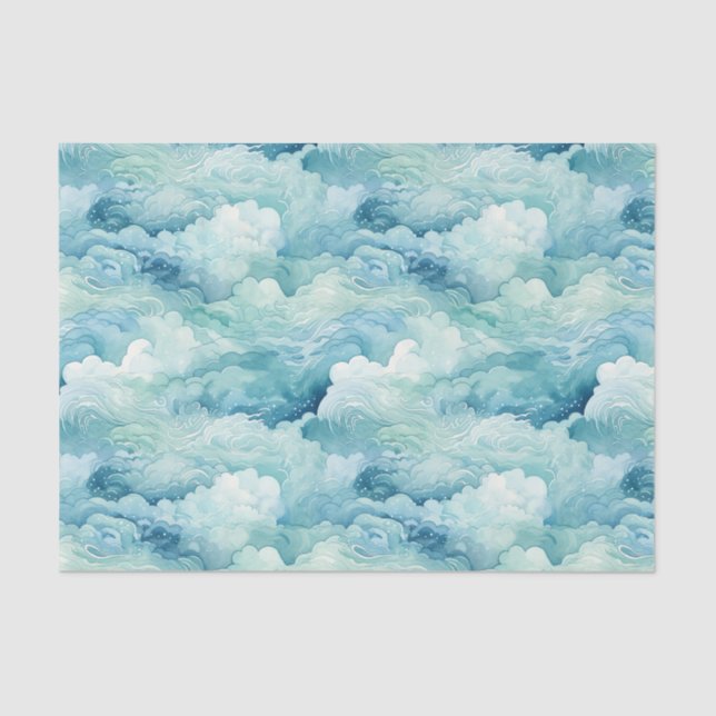 Abstract Ocean Waves Decoupage Tissue Paper (Front)