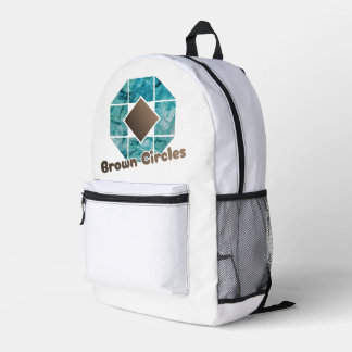 Abstract Octagon with Brown Square and Opposite Ci Printed Backpack