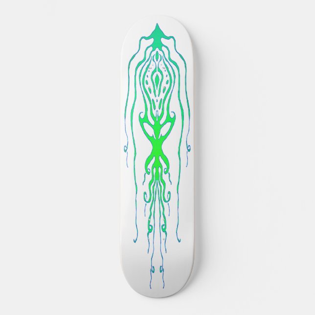 Abstract Octopus Tribal Squid Tattoo Design Skateboard (Front)