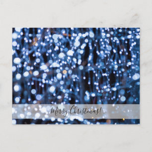 Abstract Of Blue Lights Christmas Postcard