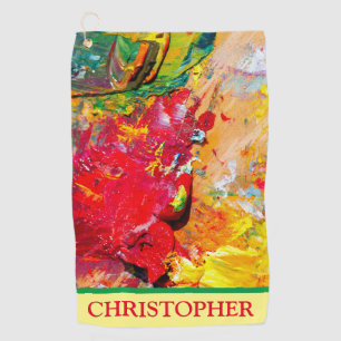 Abstract Of Cheerful Artist Palette Golf Towel