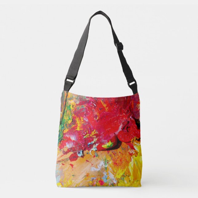 Abstract Of Colourful Artist Palette Crossbody Bag (Front)