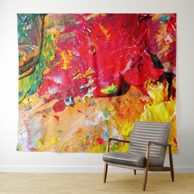 Abstract Of Colourful Artist Palette Tapestry (In Situ (Horizontal))