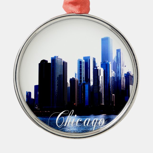 Abstract of Downtown Chicago effects Metal Ornament (Front)